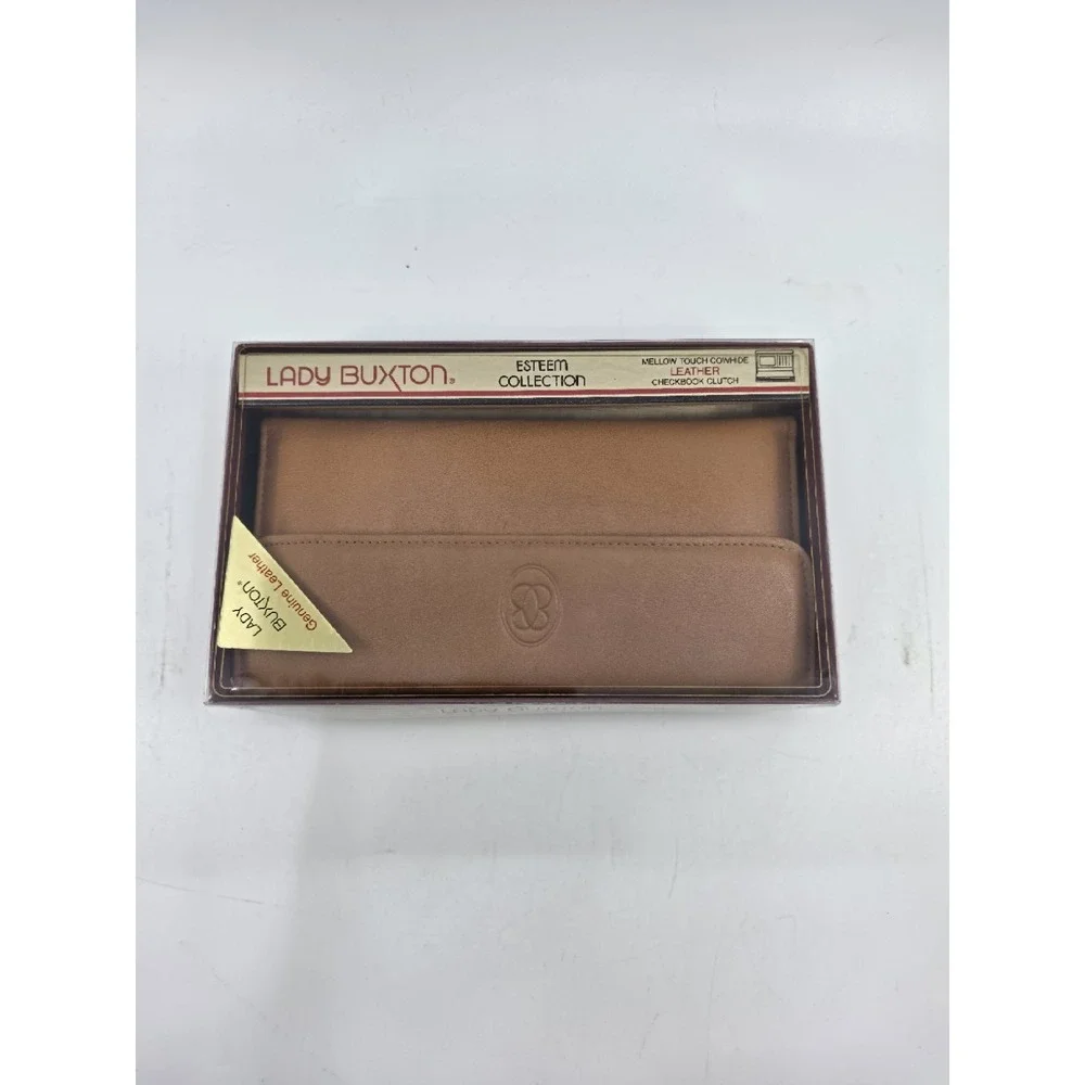 Vintage Lady Buxton Esteem‎ Collection Leather Checkbook Clutch Wallet NOS NIB